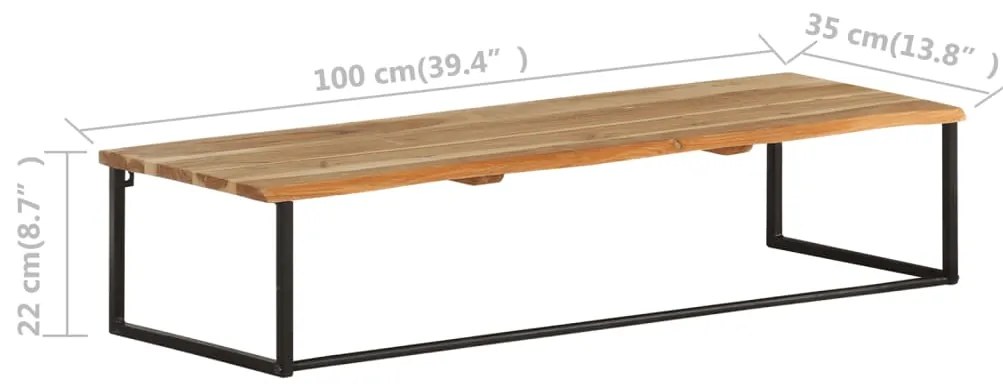 Cabide com bordas vivas 100x35x22 cm madeira de acácia maciça