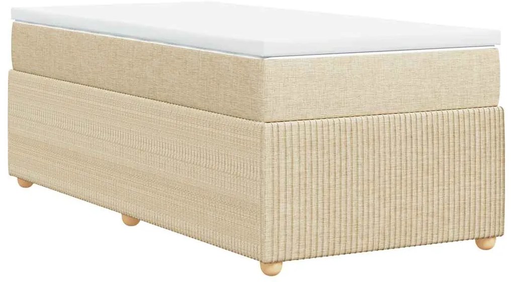 Cama com molas/colchão 90x190 cm tecido cor creme