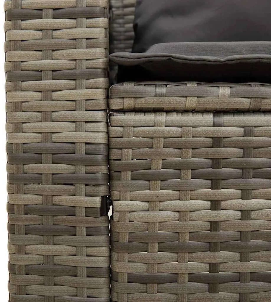5 pcs conjunto sofás de jardim c/ almofadões empilhável vime PE