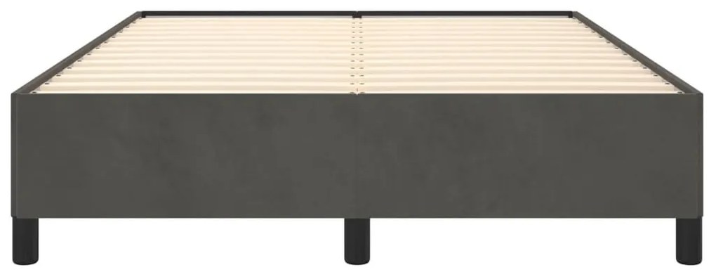 Estrutura de cama sem colchão 140x200 cm veludo cinzento-escuro