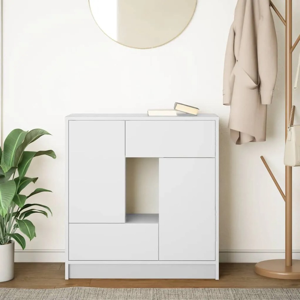 Aparador c/ gavetas e portas 70,5x34x74,5 cm branco