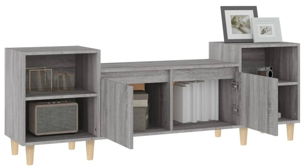 Móvel de TV 160x35x55 cm derivados de madeira cinzento sonoma