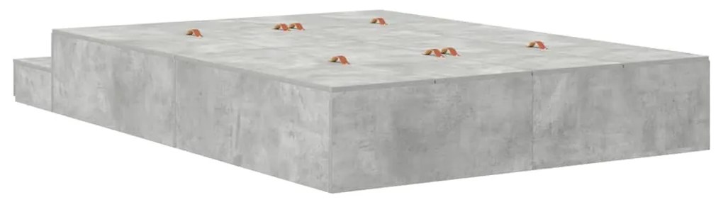 Cama de Armazenagem Cinza Concreto 160x200 cm