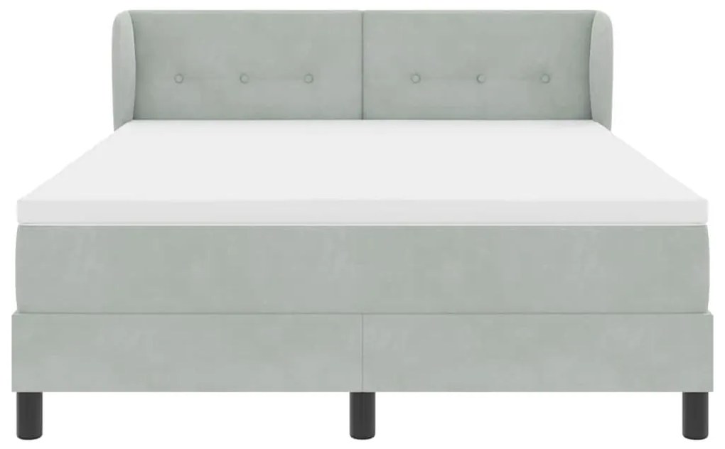 Cama Box com Colchão vidaXL Cinza Claro 140x200 cm Veludo