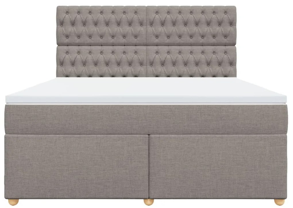 Cama com molas/colchão 180x200 cm tecido castanho-acinzentado