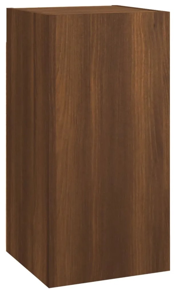Conjunto móveis de TV 8pcs madeira processada carvalho castanho