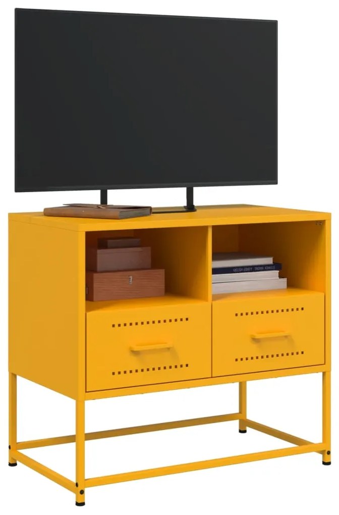 Móvel de TV 68x39x60,5 cm aço amarelo mostarda