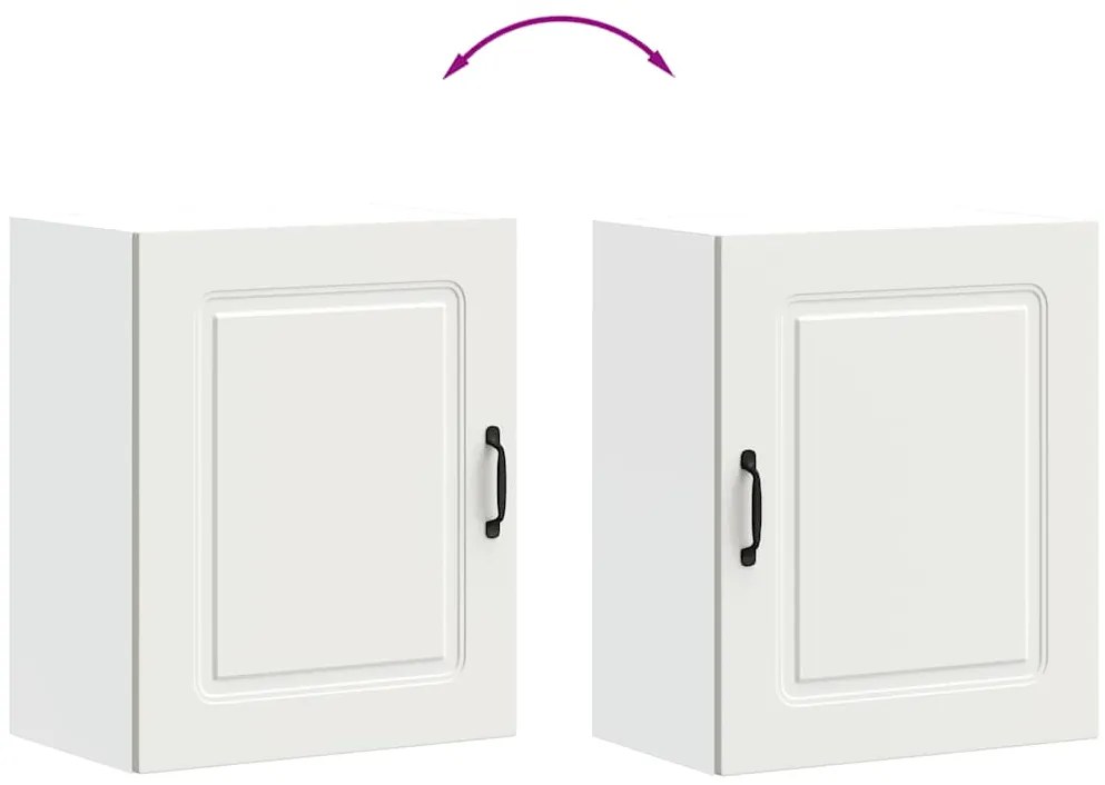 Armários de parede de cozinha 2pcs Kalmar deriv. madeira branco