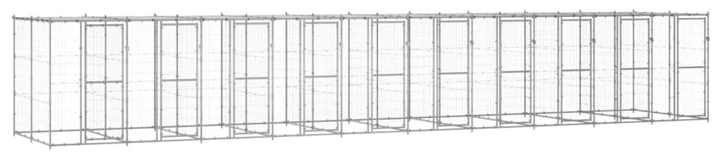 vidaXL Canil de exterior com telhado 24,2 m² aço galvanizado