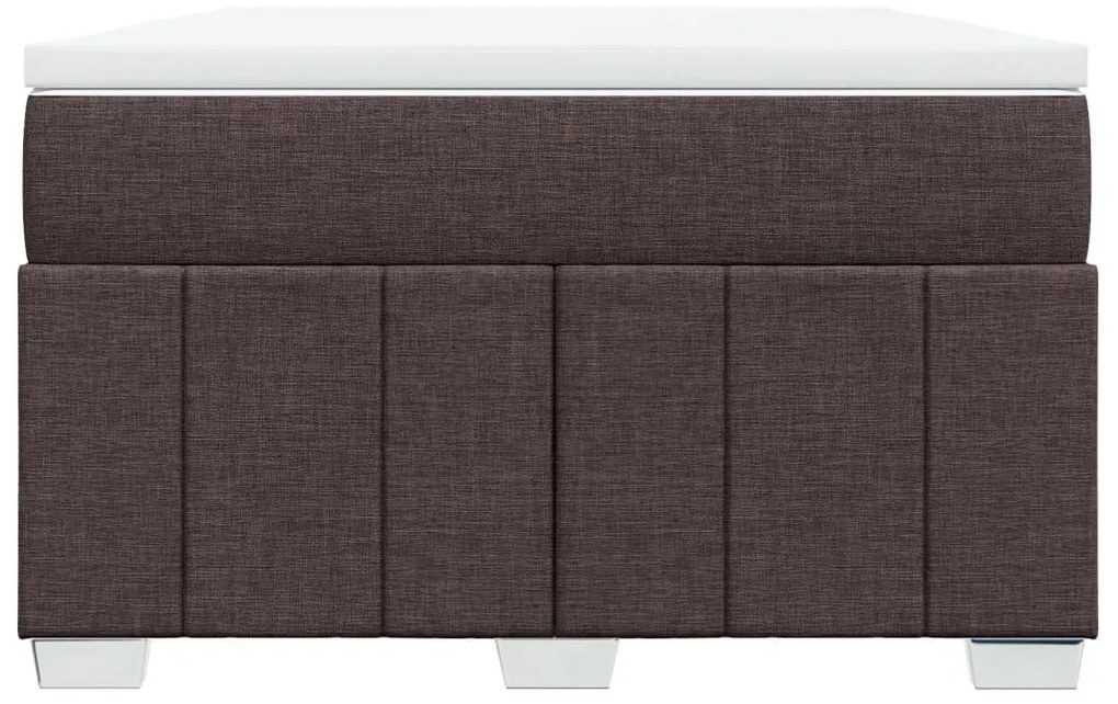 Cama boxspring com colchão 120x190 cm tecido castanho-escuro