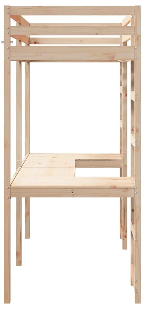 Cama alta sem colchão 80x200 cm pinho maciço