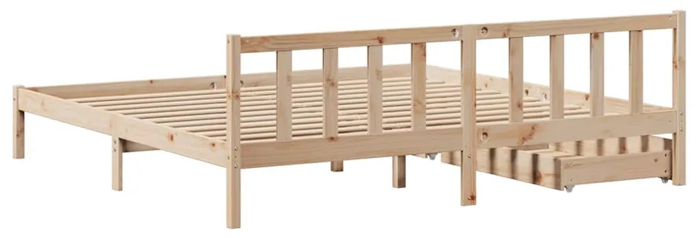 Cama sem colchão 200x200 cm madeira de pinho maciça
