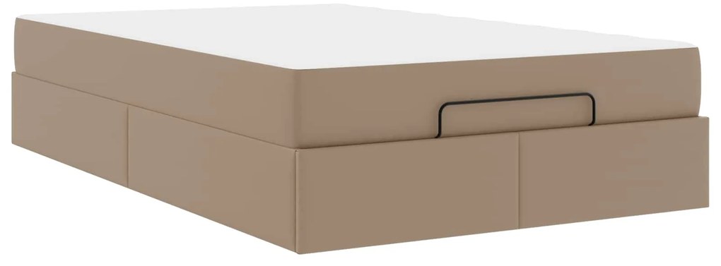 vidaXL Estrutura de cama com colchão com colchão 2 pcs Bronzeado PVC