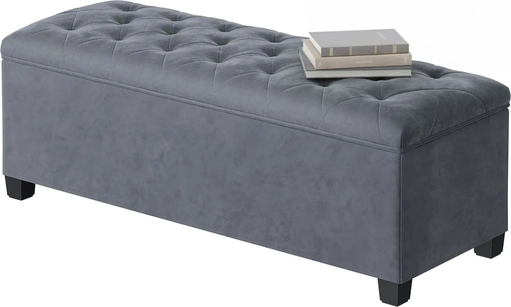 Banco com espaço de arrumação 40 x 110 x 40 cm cinza ardósia