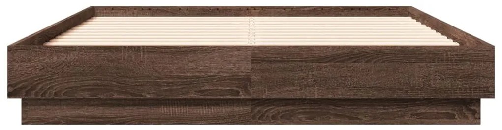 Estrutura de cama com cabeceira 120x190 cm carvalho castanho