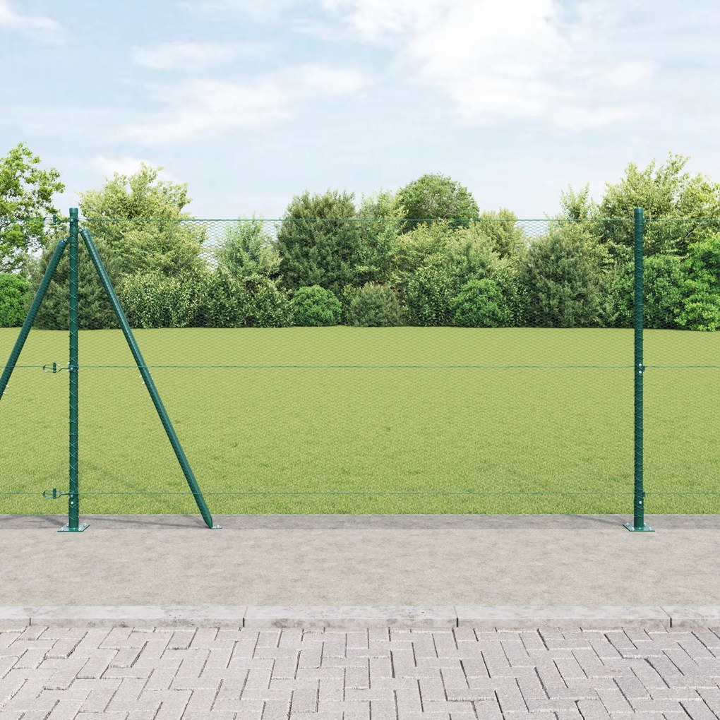 Cerca Hexagonal Verde vidaXL 1,2x50 m de Aço