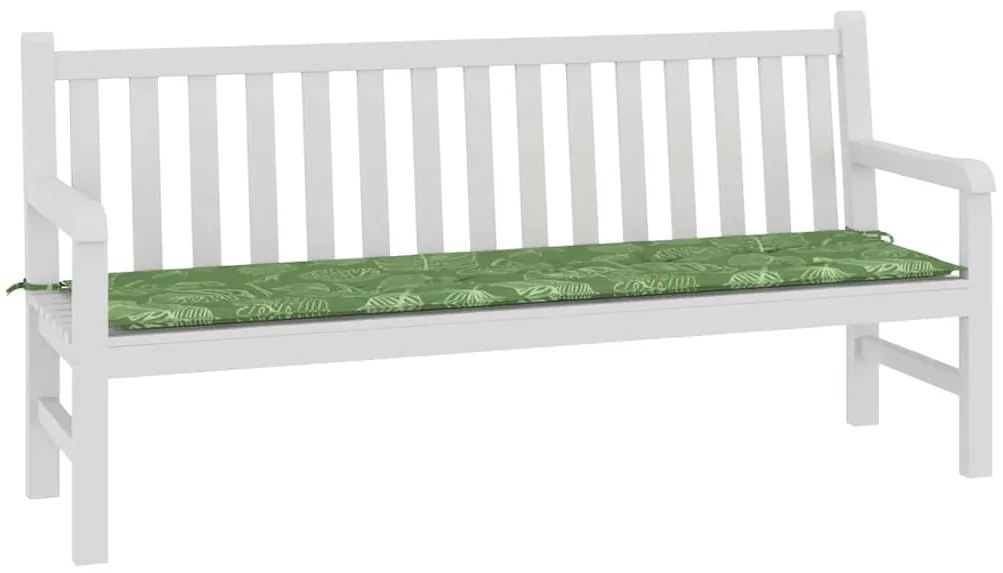 Capa de Banco de Jardim Padrão de Folhas 180x50x4 cm Tecido Oxford