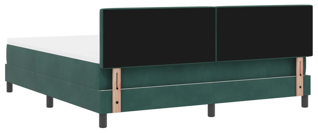 Cama Box Spring vidaXL com Colchão Verde Escuro Super King Veludo