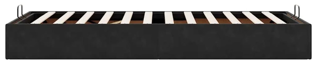 Otomano Bed Frame No Colchão Preto 90x200 cm Veludo