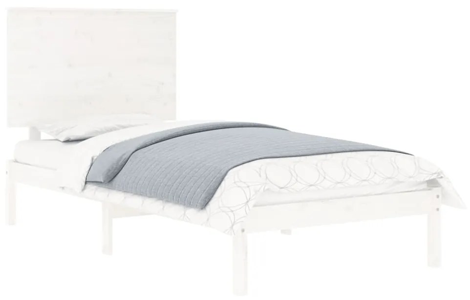 Estrutura de cama 90x200 cm pinho maciço branco