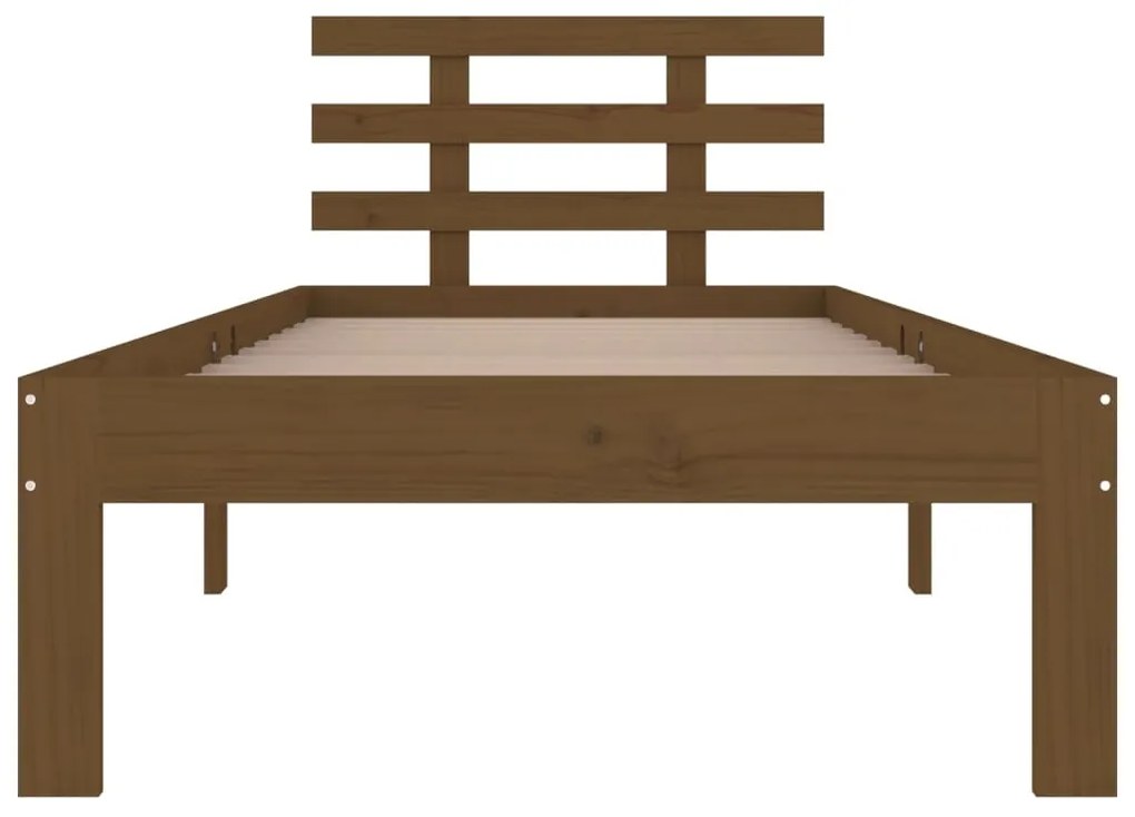 Estrutura cama pequena solteiro 75x190 cm madeira castanho mel