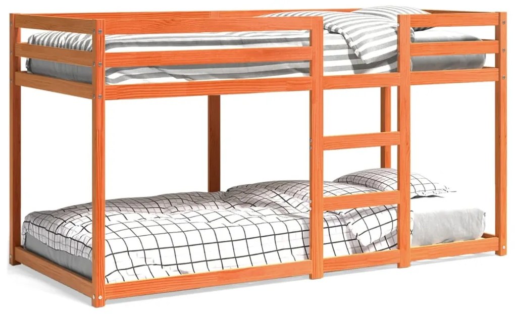 vidaXL Beliche 90x200 cm madeira de pinho maciça castanho cera
