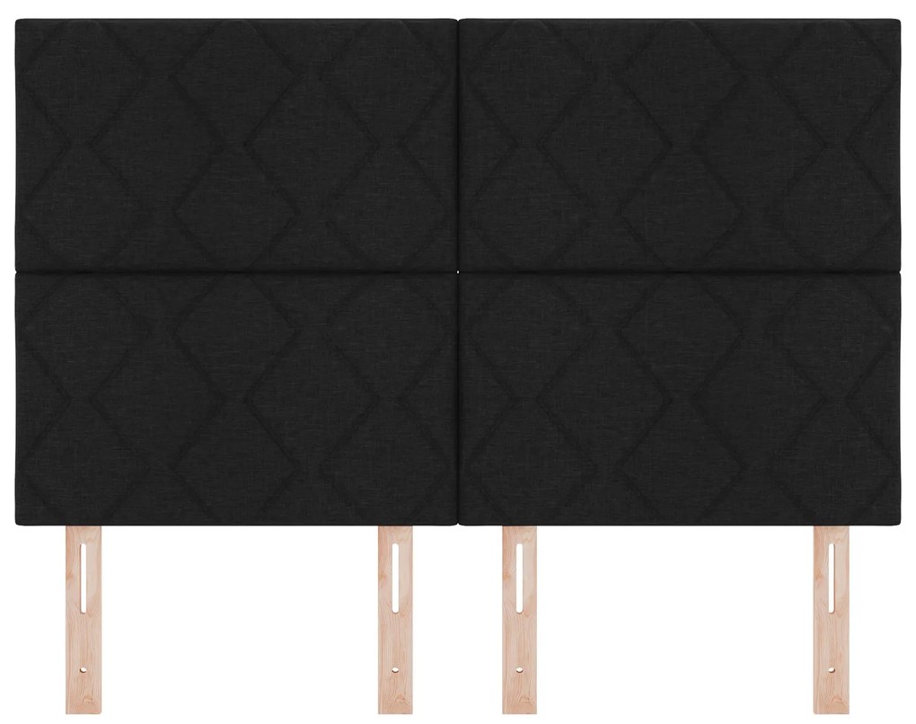 Cabeceira Design de Blocos de Diamante Preta 140 cm Tecido