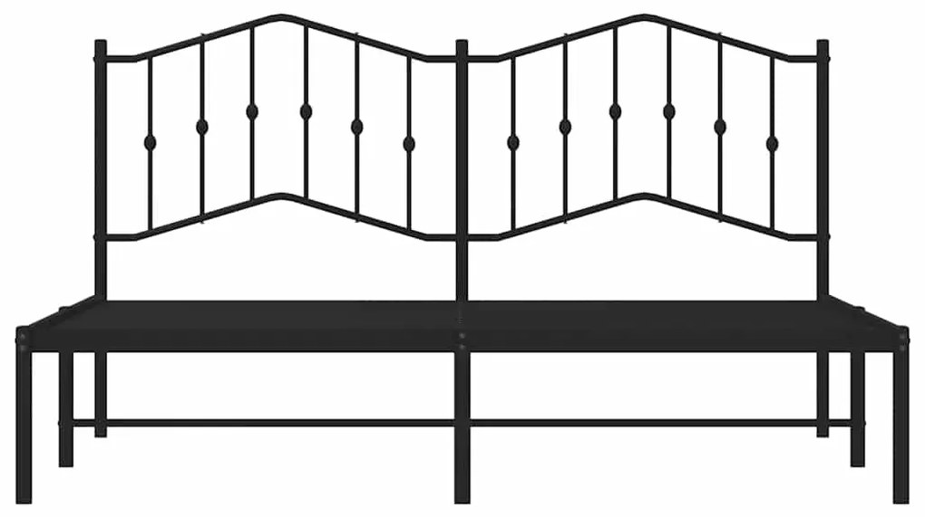 Estrutura de cama com cabeceira 183x213 cm metal preto