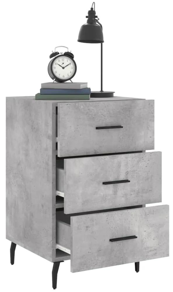 Mesa de cabeceira 40x40x66 cm derivados madeira cinza cimento