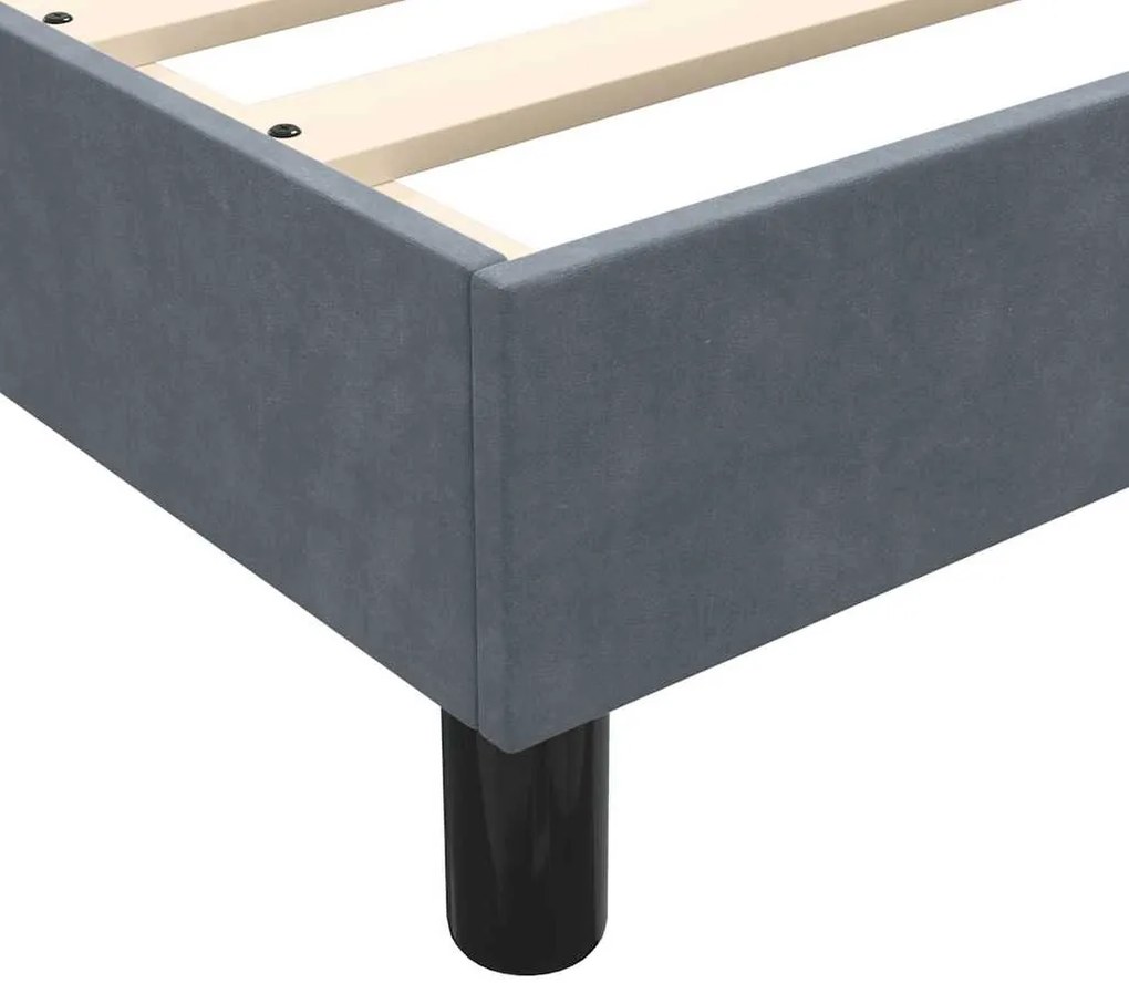 Cama boxspring com colchão 120x220 cm veludo cinzento-escuro