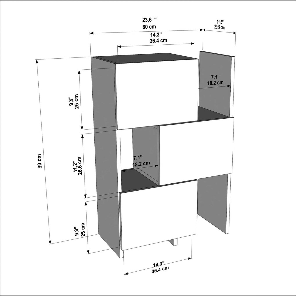 Armário Multiusos Anna – Branco – 65 x 89,8 x 31,5 cm
