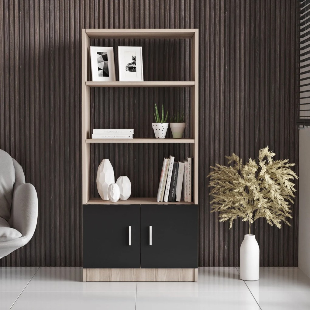 Estante VO4 – Carvalho Preto – 63,6 x 140 x 37,6 cm
