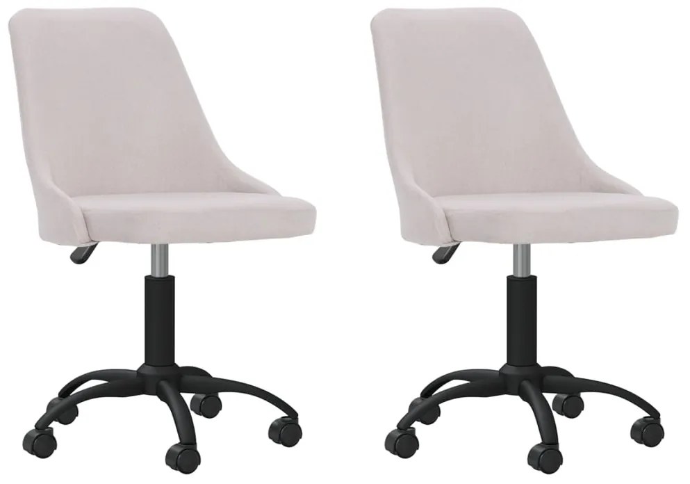vidaXL Cadeiras de jantar giratórias 2 pcs tecido cor creme