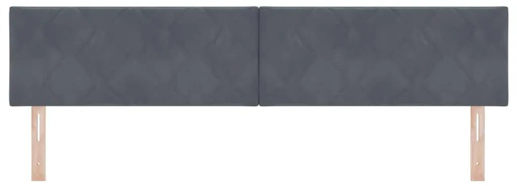 Cabeceira com design de blocos de diamante em cinza escuro, 200 cm, de