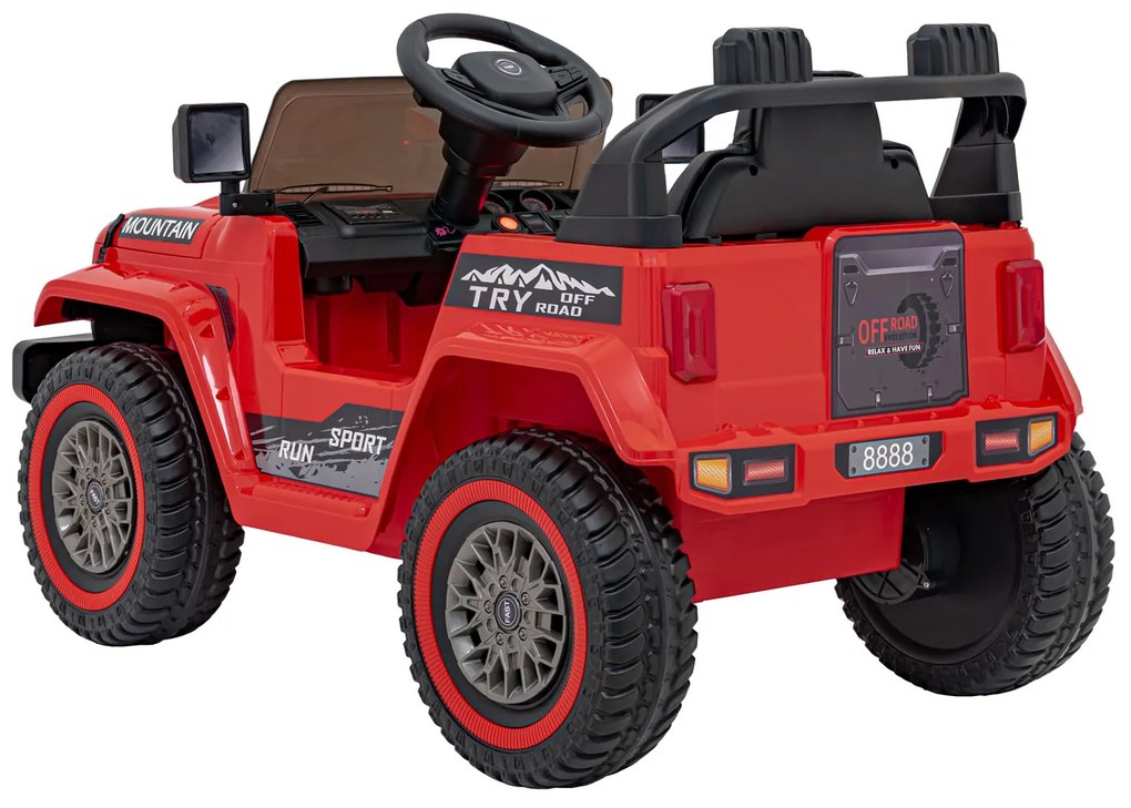 Carro elétrico para Crianças Off Road MOUNTAIN 12V Rodas Espuma EVA, Assento Couro ecológico Vermelho