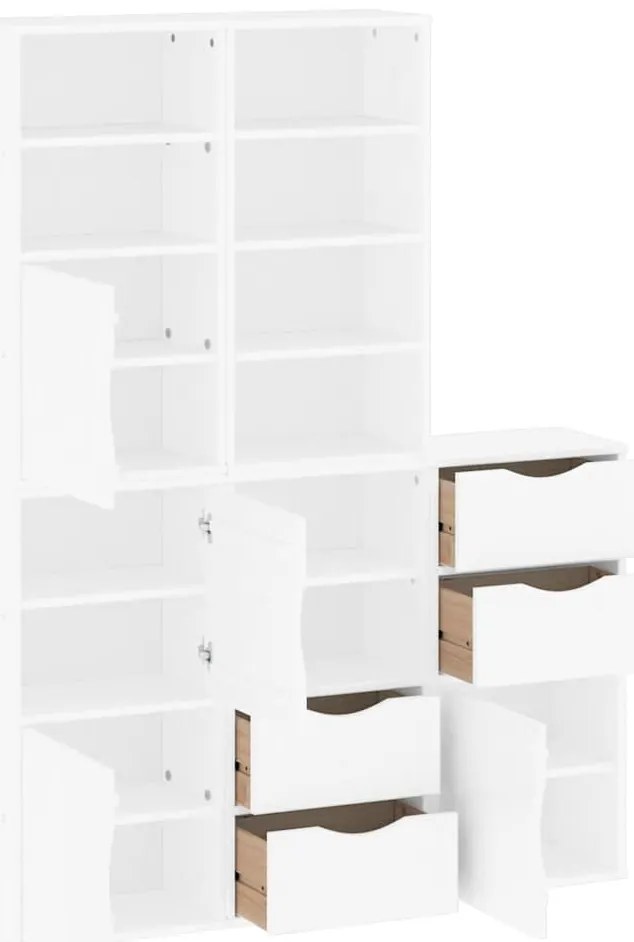 Móveis de apoio 5 pcs ODDA pinho de madeira maciça branco