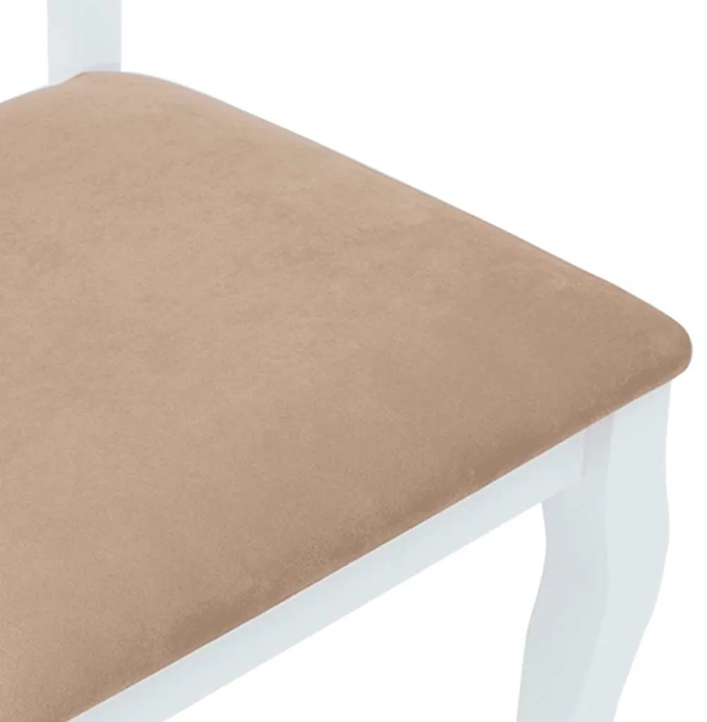 Cadeiras de jantar com almofadões 2 pcs madeira maciça branco