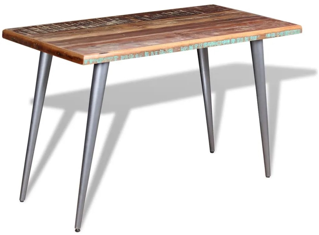 Mesa de jantar madeira reciclada maciça 120x60x76 cm