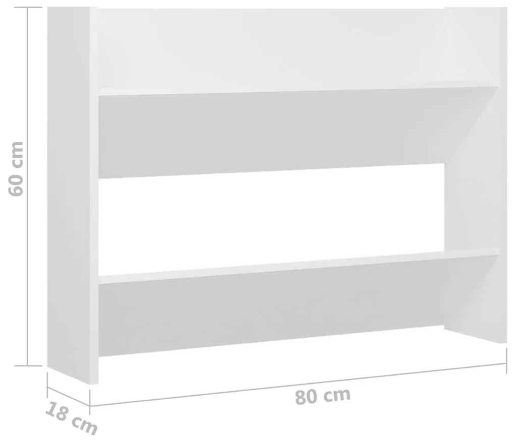 Sapateira de parede 80x18x60 cm derivados de madeira branco