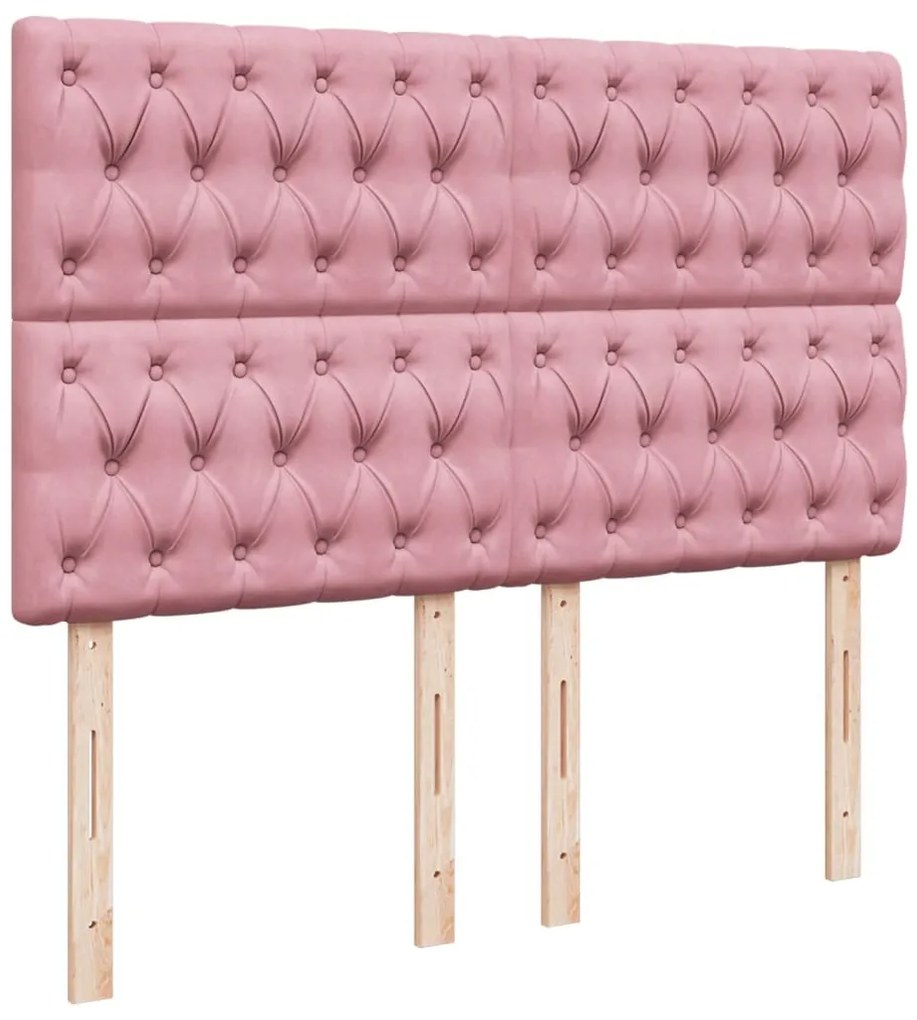 Cama com molas/colchão 140x200 cm veludo rosa