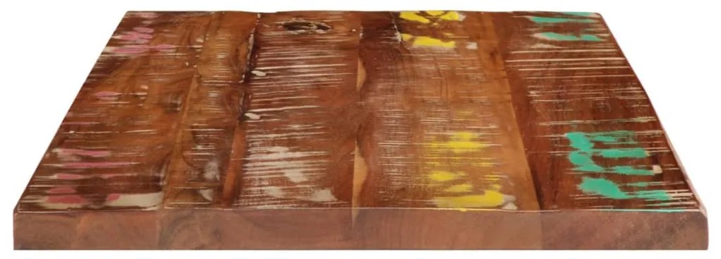 Tampo de mesa retangular 60x50x3,8 cm madeira recuperada maciça