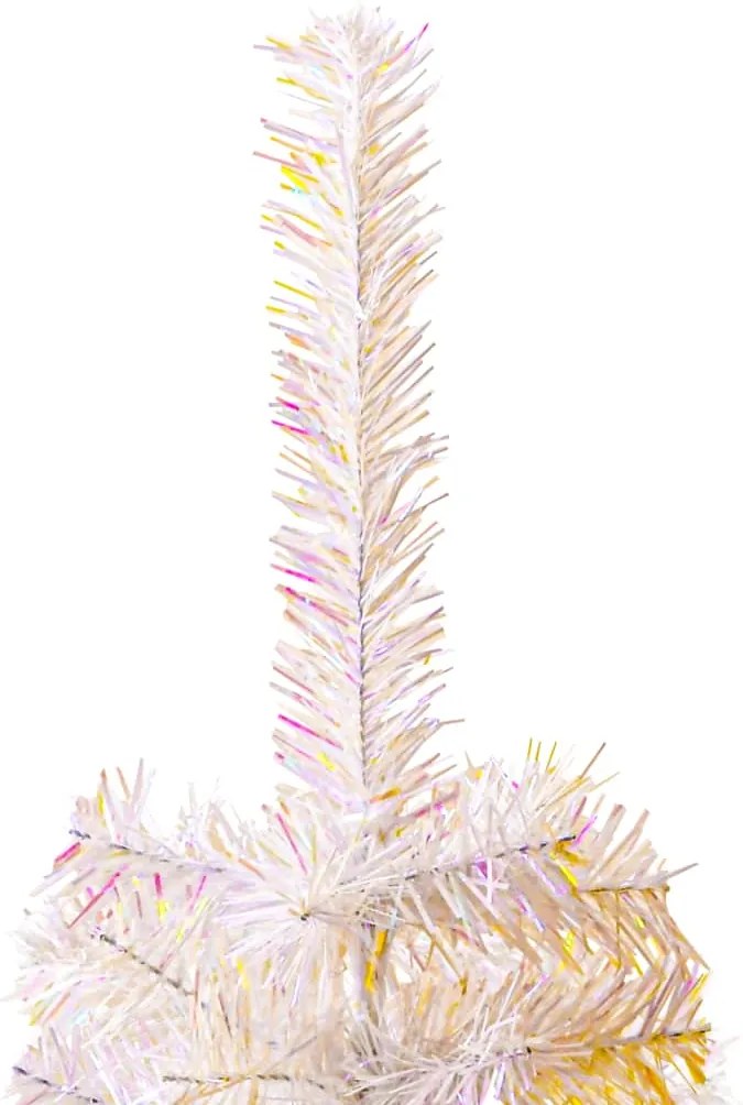Árvore Natal artificial + pontas iridescentes 210 cm PVC branco