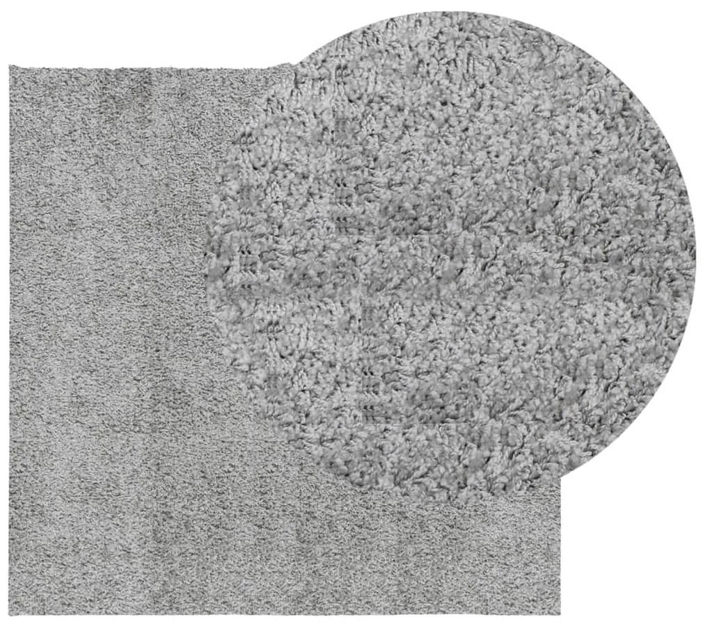 Tapete shaggy de pelo alto PAMPLONA 240x240 cm cinzento