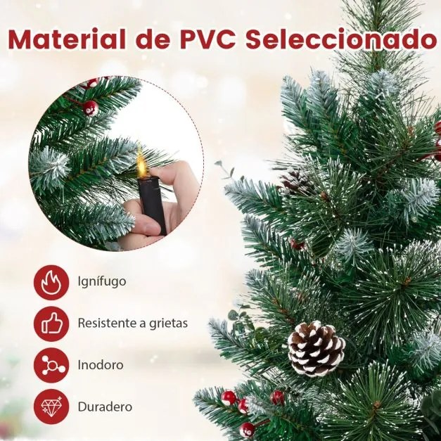 Árvore de Natal artificial pré-iluminada de 90 cm Funciona com pilhas com 81 pontas de PVC e pinheiro 20 luzes LED 8 modos Verde