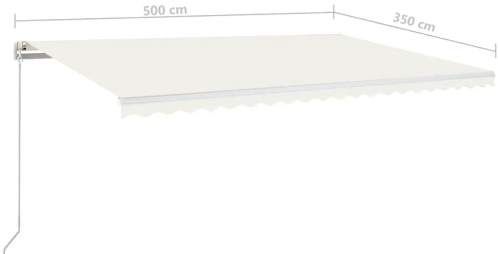 Toldo retrátil manual 500x350 cm cor creme