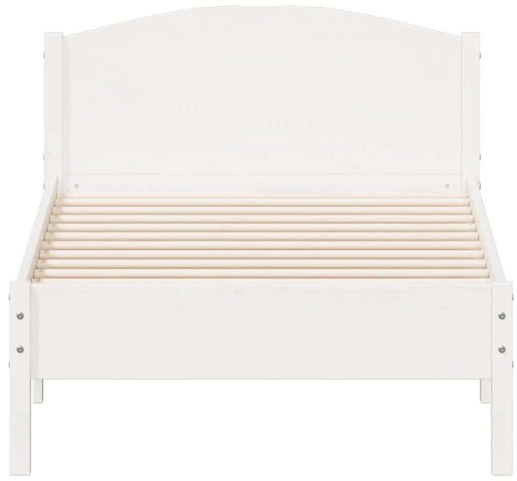 Cama sem colchão 90x190 cm madeira de pinho maciça branco
