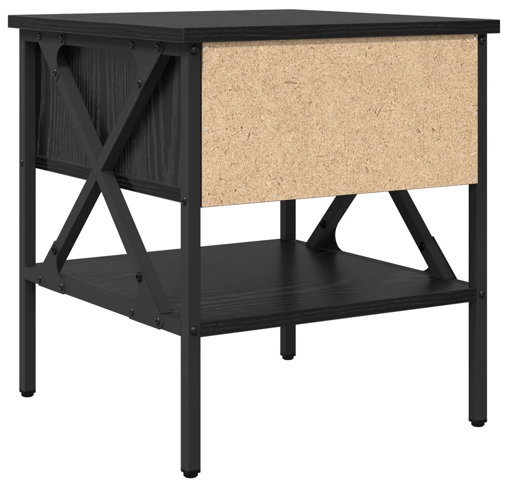 Mesas de cabeceira 2 pcs Carvalho Preto 40x42x45 cm Madeira engenheira