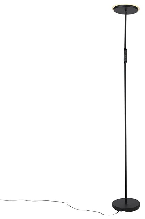 Candeeiro de pé preto com LED e comando remoto - Bumu Design