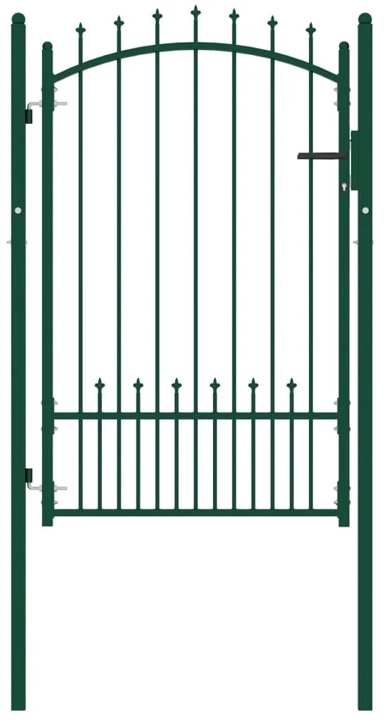 vidaXL Portão para cerca com espetos 100x150 cm aço verde