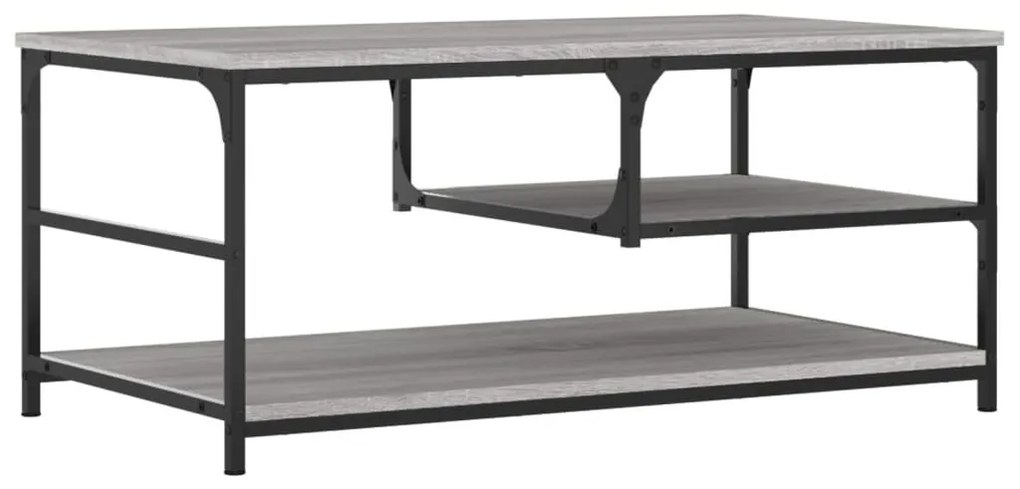 Mesa de centro 90x49x40 cm derivados de madeira cinzento sonoma